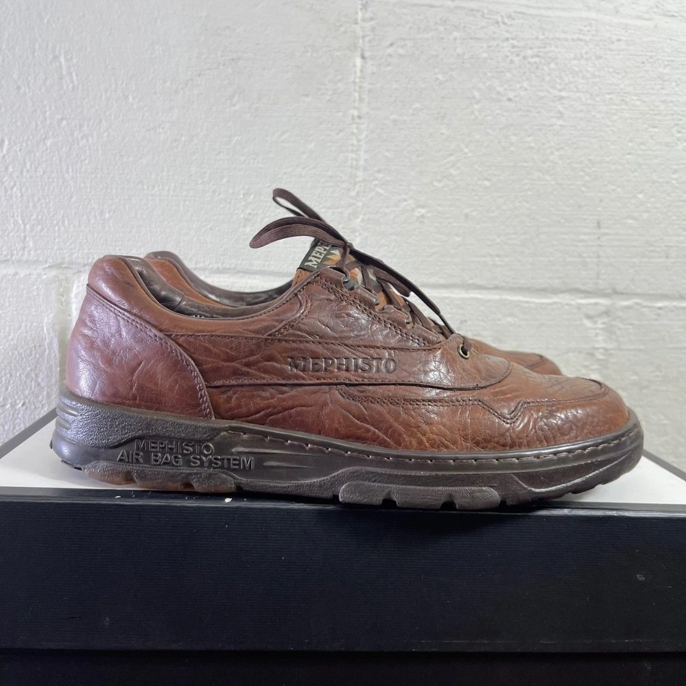 Mephisto Match Runoff Air Jet Brown Leather Comfort Walking Shoes Men's 7.5 US